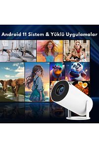Taşınabilir Android Projeksiyon En Güncel Versiyon Wifi Destekli Akıllı Sinema Projektör Ultra Hd ürün fotoğrafı