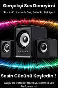 Bluetooth Hoparlör 3.5mm Jack Kablolu Bilgisayar Hoparlörü Müzik 2+1 Ses Sistemi Radyolu Usb Speaker ürün fotoğrafı