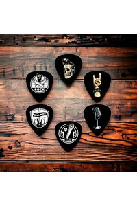 Gitar Pena 6 Adet 0.71mm Rock Pena Gitar Penası Özel Tasarım Çift Taraflı Baskılı ürün fotoğrafı