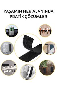 Siyah Cırt Cırt Bant, 3 Metre, En: 5cm, Çift Taraflı Bant, Cırt Bant Yapışkansız ürün fotoğrafı