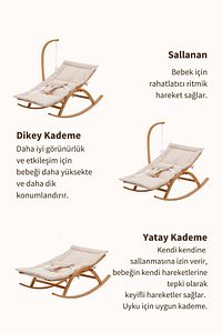 Vernikli Ahşap Hug 2 Kademeli Doğal Sallanan Ana Kucağı Bej ürün fotoğrafı