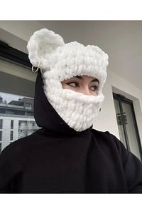 Balaclava, Kar Maskesi , Siyah Ayıcık Kulaklı Balaklava, Bere ürün fotoğrafı