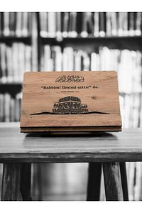 Kitap Okuma Standı Masaüstü Ahşap Kuran Rahlesi Tablet Tutucu ürün fotoğrafı