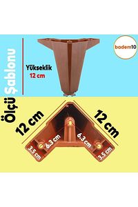 20'li Set Sedir Lüks Mobilya Koltuk Kanepe Tv Ünitesi Destek Ayağı 12 cm Kahverengi Ayakları ürün fotoğrafı