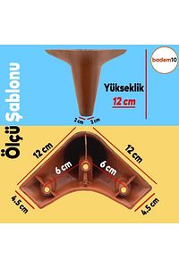 Aspen Lüks Mobilya Kanepe Koltuk Tv Ünitesi Baza Yükseltici Ayağı Ayakları 12 Cm Ahşap Desenli Ayak ürün fotoğrafı
