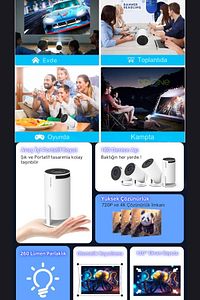 Taşınabilir Android Projeksiyon En Güncel Versiyon Wifi Destekli Akıllı Sinema Projektör Ultra Hd ürün fotoğrafı