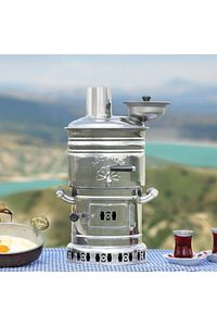 Krom Ayrılabilir Odunlu Semaver(4 Lt ) ürün fotoğrafı