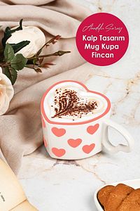 El Yapımı Seramik Kalp Tasarım Mug Kupa Fincan | Handmade El Yapımı Mug Fincan Kupa Kahve Kupası ürün fotoğrafı
