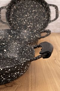 Silikon Tutacaklı Granit Tava Seti Berta 3'lü (18CM-20CM-22CM) ürün fotoğrafı