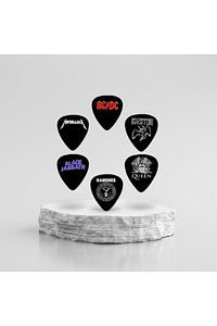 Gitar Pena 6 Adet Metallica Adcd Led Zeppelin Queen Black Sabbath Ramones ürün fotoğrafı