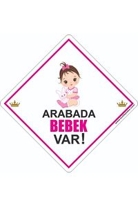 Akın Otomotiv/dikkat Arabada Bebek Var/pleksi Ikaz Levhası 15x15 Cm/ Tavşanlı Kız Bebek ürün fotoğrafı