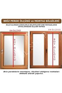 Briz Perde Keten Tül Çubuklu Kelebek Özel Ölçülü Dikim Enxboy ürün fotoğrafı