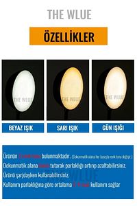 Şarjlı Dokunmatik 20 Led Masa Lambası Çalışma Işığı 3 Renk Tonu Ayarlanabilir Parlaklık ürün fotoğrafı
