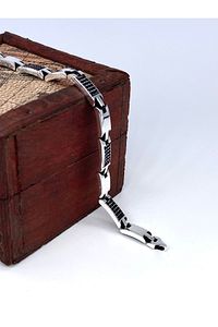 925 Ayar Radyum Kaplama Oniks Taşlı Gümüş Erkek Bileklik ürün fotoğrafı