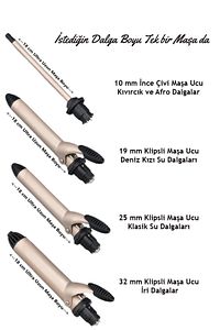 Saç Maşası 5 Parça 4 Başlıklı Set ( 10mm 19mm 25mm 32mm ) ürün fotoğrafı