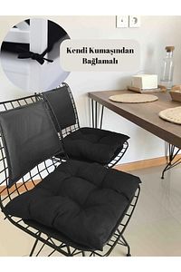 Kare Siyah Sandalye Minderi 40 X 40 Cm | Bahçe Balkon Minderi | Minder ürün fotoğrafı
