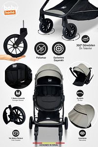 1010 Qool Çift Yönlü 6 In 1 Travel Sistem Bebek Arabası ürün fotoğrafı