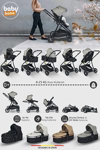 1010 Qool Çift Yönlü 6 In 1 Travel Sistem Bebek Arabası ürün fotoğrafı