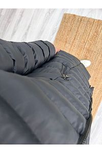 Esra Sıcacık Tutacak Kadın Tam Dolum Elyaf Şişme Mont -siyah ürün fotoğrafı