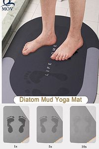Su Emici Paspas Şık Tasarım Abdest Paspası Kaymaz Taban Diyatom 40*60 Cm Oval Paspas ürün fotoğrafı