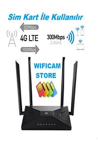 Sim Kart İle Çalışan 4 Antenli Router Wifi Modem 3G/4G Desteği ürün fotoğrafı