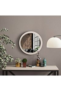 Beyaz Dekoratif Yuvarlak Antre Hol Koridor Duvar Salon Mutfak Banyo Wc Ofis Aynası 33cm Beyaz33cm ürün fotoğrafı