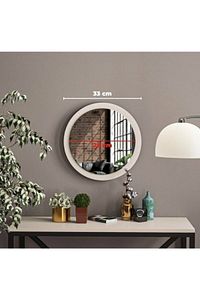 Beyaz Dekoratif Yuvarlak Antre Hol Koridor Duvar Salon Mutfak Banyo Wc Ofis Aynası 33cm Beyaz33cm ürün fotoğrafı
