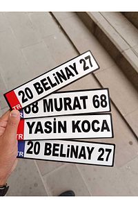 Akülü Araba Plakası | İsme Özel Akülü Araba Plakası  | Akülü Araba Özel Plaka ( 2 Adet) ürün fotoğrafı