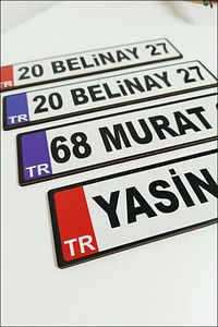 Akülü Araba Plakası | İsme Özel Akülü Araba Plakası  | Akülü Araba Özel Plaka ( 2 Adet) ürün fotoğrafı
