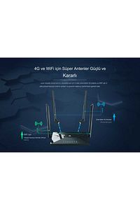 Sim Kart İle Çalışan 4 Antenli Router Wifi Modem 3G/4G Desteği ürün fotoğrafı