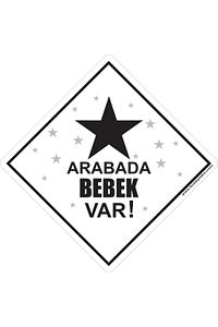 Akın Otomotiv/dikkat Arabada Bebek Var/pleksi Ikaz Levhası 15x15 Cm/yıldız Model ürün fotoğrafı