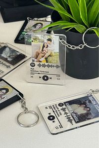 Kişiye Özel Fotoğraflı Spotify Barkodlu Anahtarlık Şeffaf - Sevgiliye Hediye Arkadaşa Hediye ürün fotoğrafı