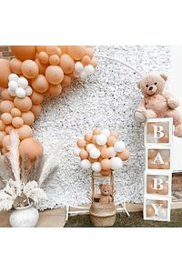 4 Kutu Beyaz Şeffaf Kutu Baby Yazılı Harf Beyaz 25 Cm ürün fotoğrafı