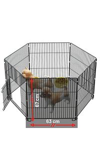 Katlanır Metal Köpek Oyun Alanı , Evcil Hayvan Oyun Eğitim Alanı , Köpek Çiti , Tavşan Çiti 67x63 Cm ürün fotoğrafı