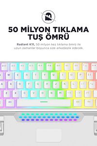 Radiant K11 Mekanik Klavye Type-c Bağlantı Rgb Puding Tuş Blue Switch Mini Us Gaming Oyuncu Klavye ürün fotoğrafı