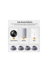 Gürültü Engelleyici Ve Kaymaz Titreşim Önleyici Kauçuk Ayak Pedleri Çamaşır Makinesi Stoper A1 ürün fotoğrafı