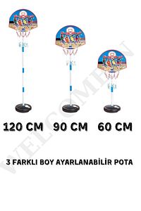 Ayaklı Büyük Boy Basketbol Potası 120cm Portatif Basketbol Pota Ayarlanabilir Boy ürün fotoğrafı