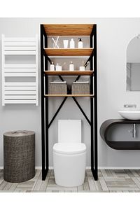 Wc Klozet Ustu Banyo Dolabı Rafı Makine Ustu Dolap Raf 4 Lu Havluluk Organizer ürün fotoğrafı