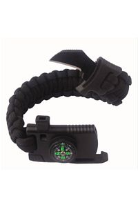 Siyah Unisex Siyah Survival Bileklik ürün fotoğrafı