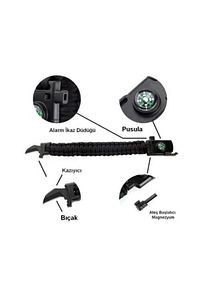 Siyah Unisex Siyah Survival Bileklik ürün fotoğrafı