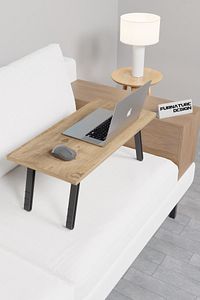 Katlanır Laptop Masası Çalışma Yatak Kahvaltı Masası 60x30 Cm - Atlantik Çam ürün fotoğrafı