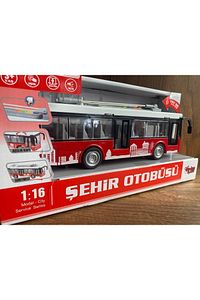 ŞEHİR OTOBÜSÜ OYUNCAK SESLİ IŞIKLI KAPILARI AÇILAN KIRMIZI ŞEHİR OTOBÜSÜ YOLCU OTOBÜSÜ KIRILMAZ ürün fotoğrafı