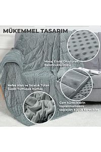 Süper Yumuşak Wellsoft Ağırlıklı Yorgan / Battaniye, 7 kg, Gri, Çift Taraflı, Tek Kişilik, 60kg üstü ürün fotoğrafı