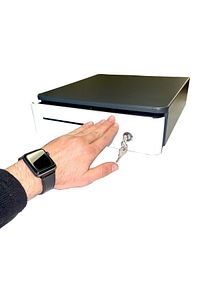 Yazarkasa Kablosuz Para Çekmecesi 4 Banknot 4 Bozuk Para Bölmeli 33x35 Cm Metal ürün fotoğrafı
