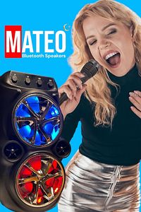 Bluetooth Hoparlör Parti Hoparlörü Karaoke Mikrofon Hediyeli Işıklı Ses Bombası Radyo Usb Sd Girişli ürün fotoğrafı