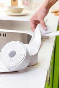 3,2 Mt Su Sızdırmaz Lavabo Küvet Tezgah Kenar Derz Bandı Banyo Mutfak Pencere Bandı ürün fotoğrafı