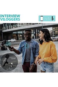 Lightning Girişli Iphone Uyumlu Ikili Kablosuz Yaka Mikrofonu Youtube Facebook Tiktok Vlog ürün fotoğrafı