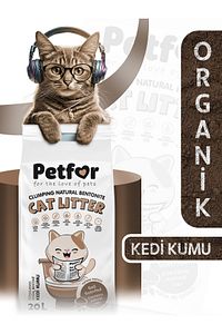 20 Lt Toprak Kokulu Yeni Nesil Organik Kahverengi Kedi Kumu ürün fotoğrafı