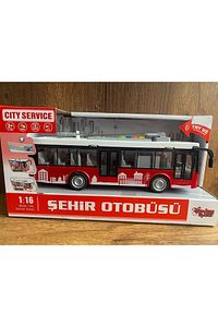 ŞEHİR OTOBÜSÜ OYUNCAK SESLİ IŞIKLI KAPILARI AÇILAN KIRMIZI ŞEHİR OTOBÜSÜ YOLCU OTOBÜSÜ KIRILMAZ ürün fotoğrafı