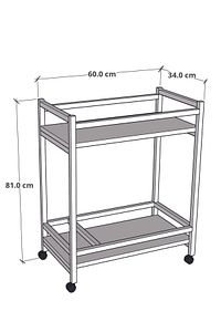 Servis Sunum Arabası Ev Tipi Iki Katlı Şişe Bölmeli Servant Bar Cart ürün fotoğrafı